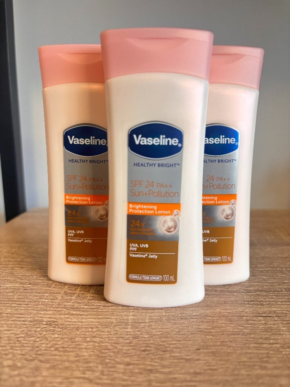 3X Vaseline Healthy Bright SPF 24 PA++ Sun Pollution Brightening Lotion 100ml
